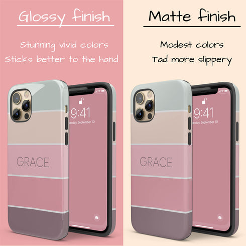 Ombre Stripes Custom Name iPhone Case